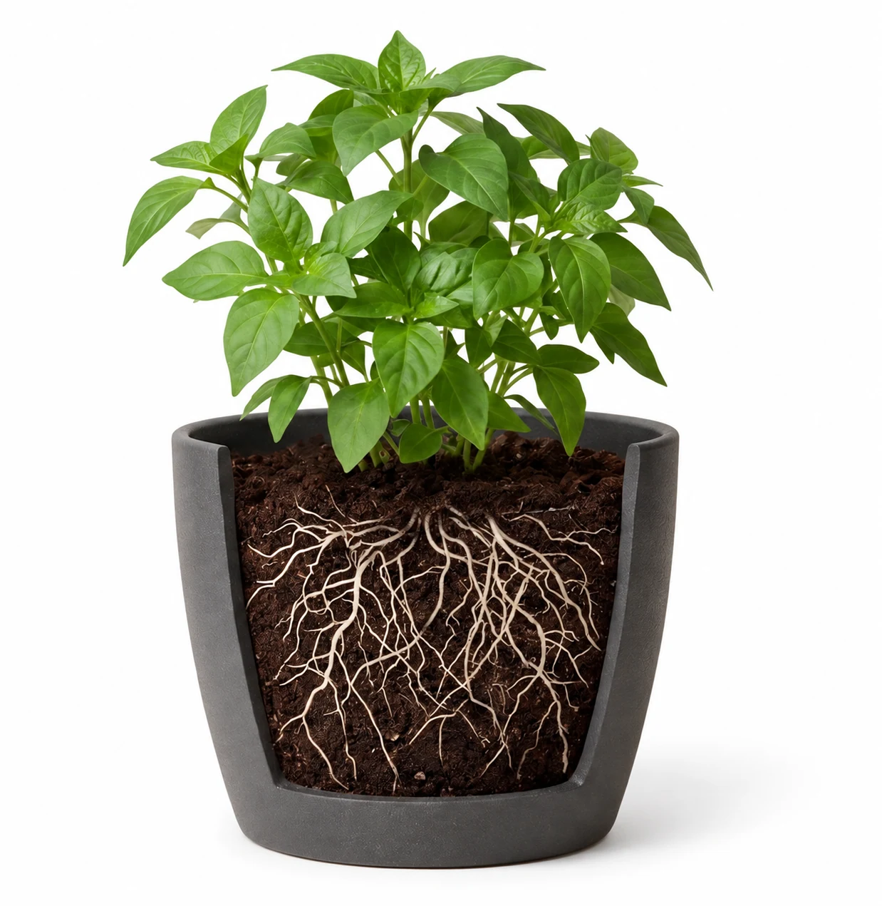 Illustration of the coating breaking down in soil