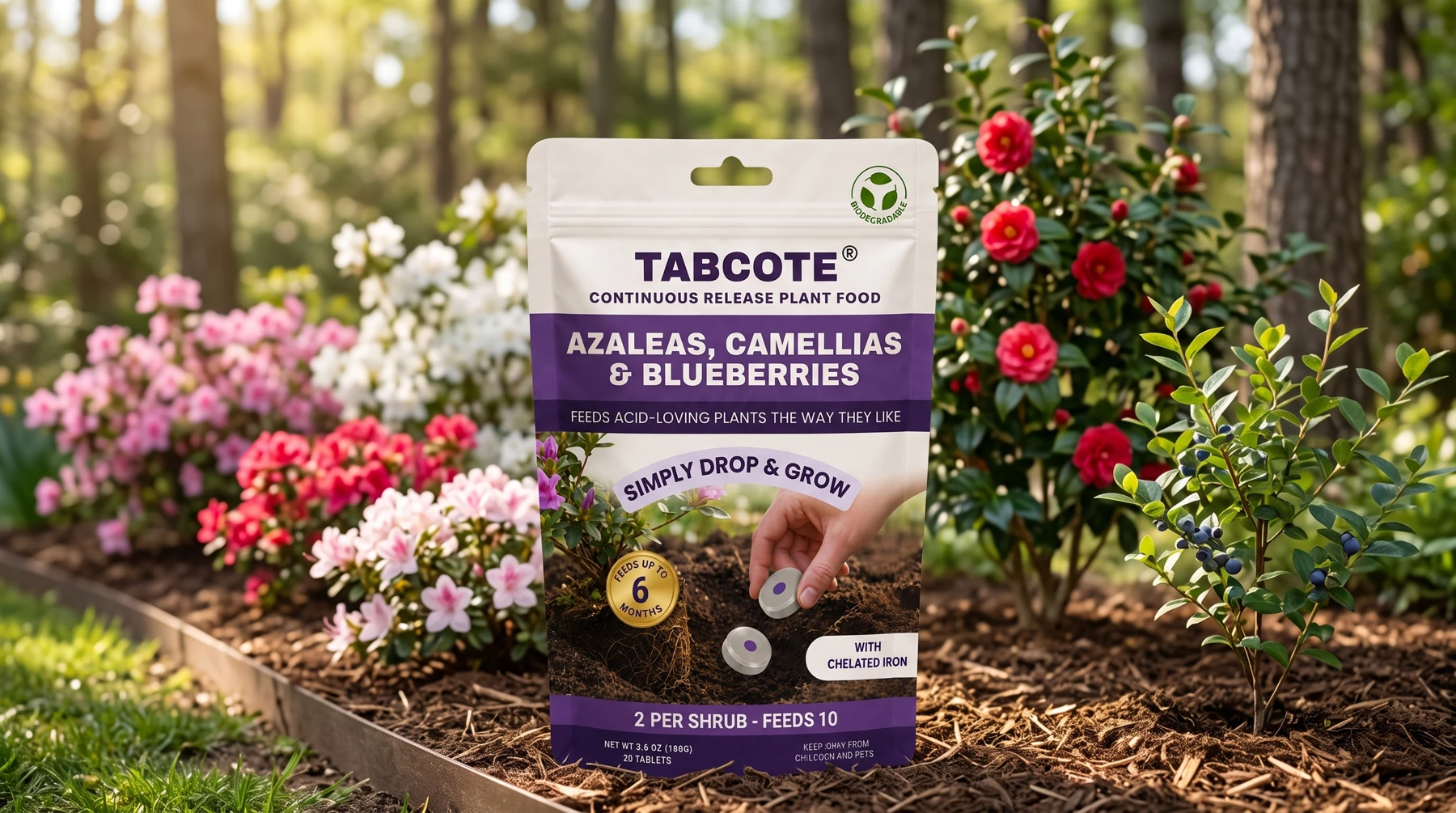 TABCOTE azaleas pouch in a garden setting